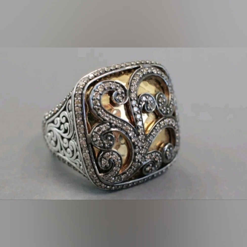 Lois Hill Silver and Gold Swirl Ring
